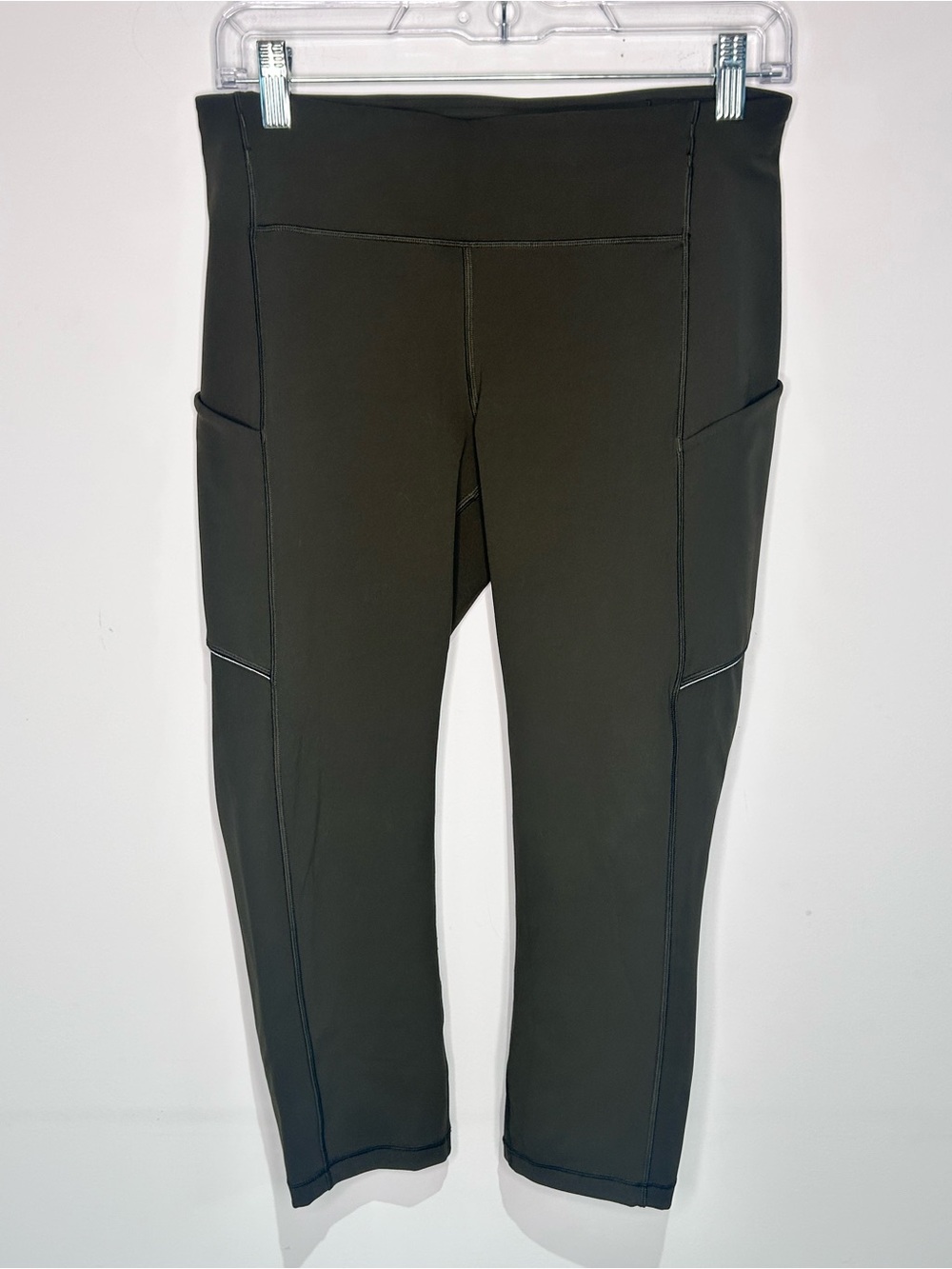 Lululemon Speed Up Crop 21” Dark Olive High Rise Running Leggings Size 8